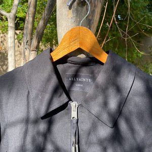 All Saints Mens L Waxy Light Black Jacket